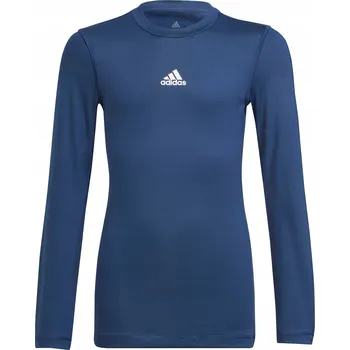 Dětské tričko ADIDAS YOUTH TECHFIT s dlouhým rukávem, tmavě modré, velikost 128 cm