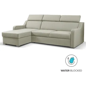 Sedací souprava Sedací souprava MIKELI | 228x158 cm | UNI | rozkládací + úložný prostor | AKCE | světle béžová studená 04