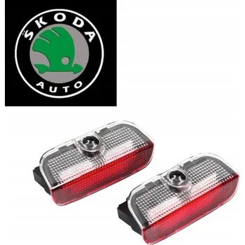 Tuning HD LED PROJEKTOR S LOGEM ŠKODA Škoda Superb II III Sedan Kombi SVĚTÝLKA DO DVEŘÍ