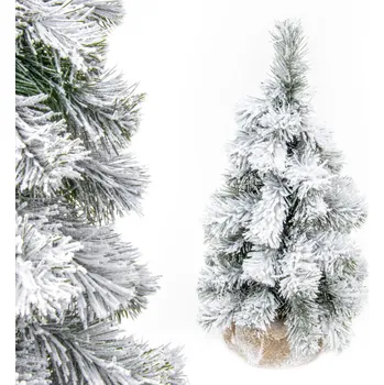 Vánoční stromek Umělý Vánoční Stromeček Bílý - Jedle 45 cm Malý Zasněžený