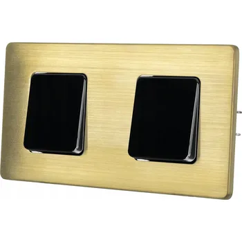 vypínač Dvojitý křížový vypínač světla ČERNÝ OCEL PVD BRASS PREMIUM