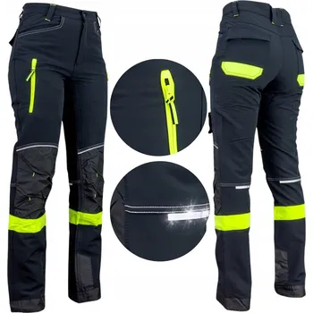 Pracovní obuv Pánské pracovní kalhoty VÝSTRAŽNÉ S REFLEXNÍMI PRVKY BOZP Elastické SOFTSHELL velikost 46