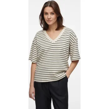 Tričko Vila Creme/ Schwarz 8081170 S