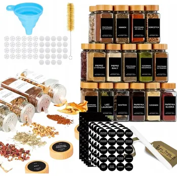 Sklenice 24 ks zavařovací sklenice zavařovací sklenička, nádoba na koření s bambusovým víčkem, 120 ml