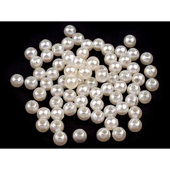 Plastové voskové korálky / perly Glance Ø5 mm, střední, F1 perlová světlá