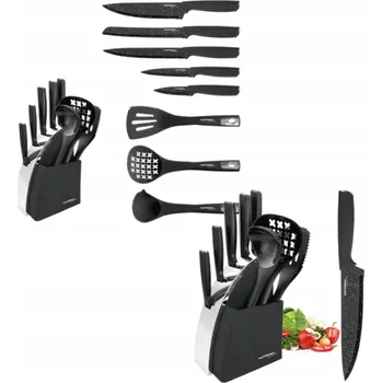 Kuchyňský nůž Sada kuchyňských nožů s mramorovým vzorem a kuchyňskými nástroji – 6 ks