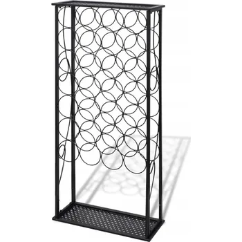 Stojan na víno Stojan na 28 lahví vína vidaXL, kovový, černý