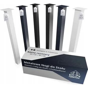 Psací stůl KOVÁNÍ, KOVOVÉ NOHY PRO STŮL, STOLEK, PRACOVNÍ DESKU NA MÍRU 4 KUSY, ČERNÉ, ZÁKLADNA 8x8 cm