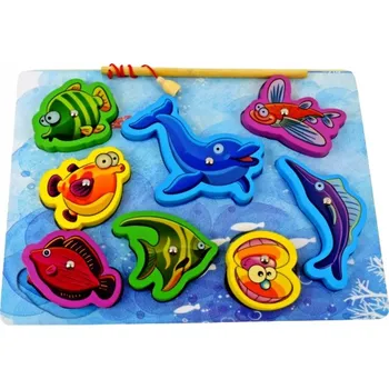 Obraz Rybářská hra magnet Rybářský prut Dřevěné Puzzle