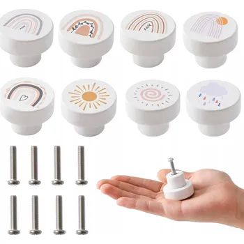 Obraz Nábytková úchytka knopka, vícebarevná, matná, 3,5 x 3,5 x 3,5 cm