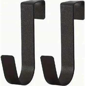Věšák Kovové kuchyňské háčky na dveře skříňky sada 2 ks, černé