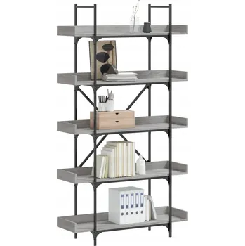 Knihovna 5-patrový regál na knihy, šedý dub sonoma, 100x33x180,5 cm