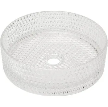 Umyvadlo Umyvadlo na desku SAT Purity 36x36 cm čirá bez otvoru pro baterii, bez přepadu SATGLA3636T