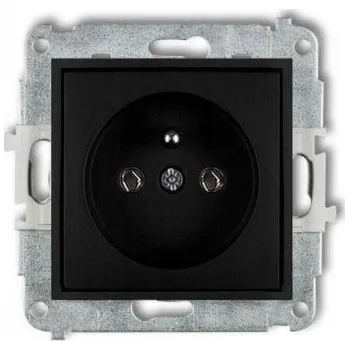 Elektrická zásuvka KARLIK ICON Jednoduchá zásuvka s uzemněním, černá matná 12IGP-1z