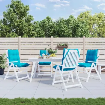 Bytový textil vidaXL Podušky na židli s nízkým opěradlem 4 ks tyrkysové oxford