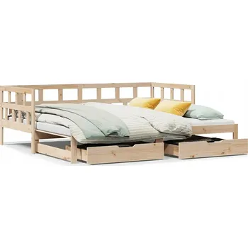 Pohovka Rozkládací pohovka s úložnými zásuvkami, borovice, 203,5 x 98 x 68,5 cm