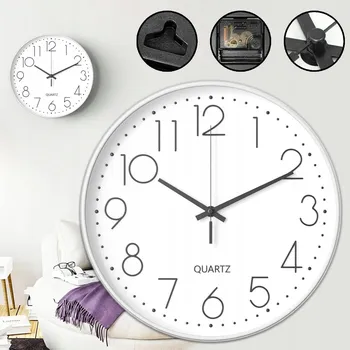 Hodiny Nástěnné hodiny, 30 cm Moderní tiché nástěnné hodiny, KULATÝ ZEGAR ŚCIENNY