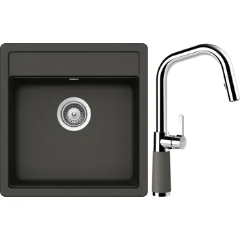 Kuchyňský dřez Set Schock S23-11 (dřez Nemo N-100S Asphalt + baterie SC-530.120 Asphalt)