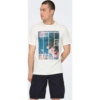 Tričko ONLY & SONS Weiß 2011332 M