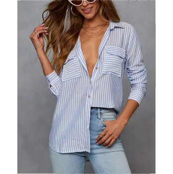 Dámská košile Košile Milan Kiss Hellblau/ Weiß 286852 M