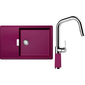 Kuchyňský dřez Set Schock S17-9 (dřez Tia D-100LS Berry + baterie SC-530.120 Berry)