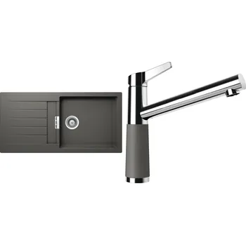 Kuchyňský dřez Set Schock S2-4 (dřez Signus D-100L Silverstone + baterie SC-510 Silverstone)