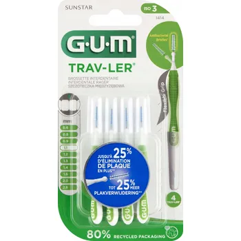 Zubní kartáček Kartáček GUM Trav-Ler 1,1 mm zelený, měkký pro dospělé