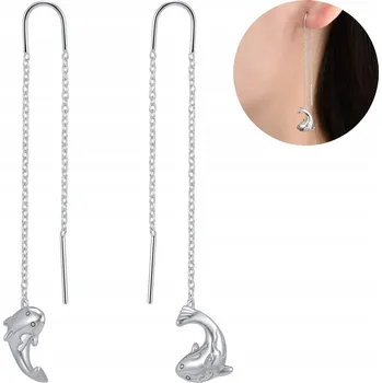 Náušnice STŘÍBRNÉ NÁUŠNICE RYBIČKY VISACÍ, STŘÍBRO 925