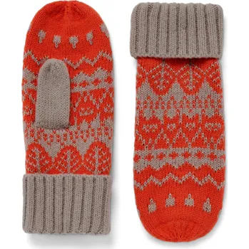 Rukavice 687603 - Tchibo - Pletené palčáky - pro ženy - vel. 6,5 - barva: bílá/s potiskem