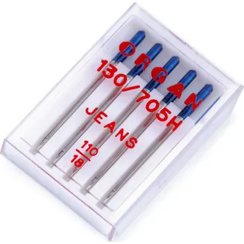 Strojové jehly Jeans 90;100;110 Organ, velké, 3 (110/18) nikl