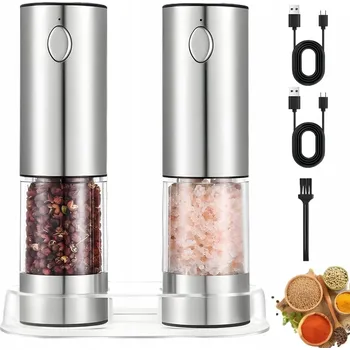 Mlýnek na koření SADA 2x ELEKTRICKÝ MLÝNEK NA PEPŘ A SŮL BYLINKY KOŘENÍ