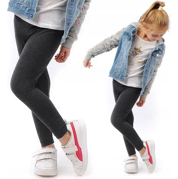 Dívčí legíny LAEMI dětské legíny dlouhé klasické bavlna šedé velikost 98