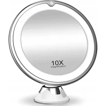 Kosmetické zrcátko Kosmetické zrcátko s LED podsvícením a 10x zvětšením, bílé ELECTRONICA 4U