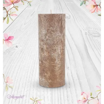 Svíčka Svíčka Válec 3 – Hnědá / Dubové dřevo & Citron / Hnědý andílek