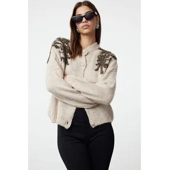 Dámský svetr trendyol Beige/ Braun 9774040 S