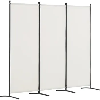 Paraván Paraván 3-panelový 228x184 cm, skládací textil, volně stojící, bílá barva