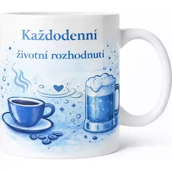 Hrnek s potiskem 330 ml životní styl modrý modrý CZ