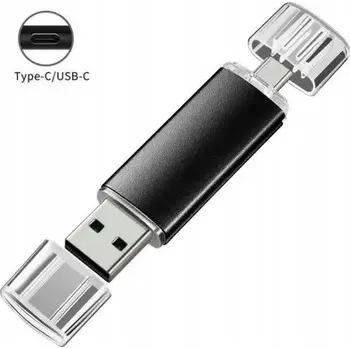 USB flash disk Pendrive SDKomp USB-C 128GB 128 GB USB 3.0, USB 3.1 typ C černý