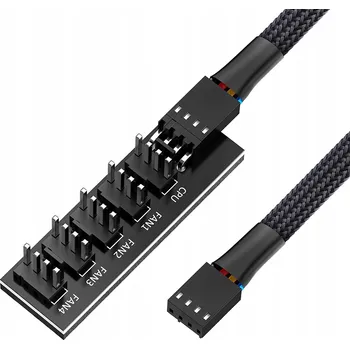 Napájecí kabel Rozbočovač ventilátoru PWM 1 až 5 PC Chlazení CPU 4 PIN/3PIN Rozbočovač rozbočovače napájecího kabelu