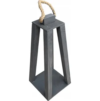 Obraz PEVNÝ DŘEVĚNÝ LUCERNA ŠEDÁ 34 CM SVÍTILNA základ pro dekorace k dekoraci