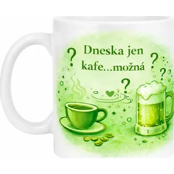 Hrnek s potiskem 330 ml možná kafe zelený zelený CZ