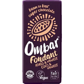 Čokoláda Ombar Čokoláda s kokosovým mlékem a vanilkou 70 g bio BIO VEGAN Množství: 1 ks