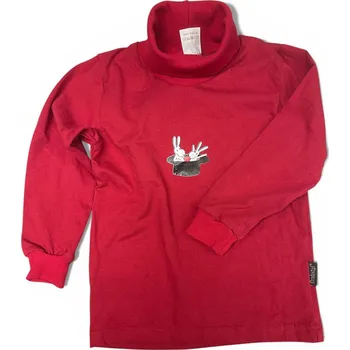 Chlapecké tričko Červený rolák 110, velikost 110, Barva červená, Střih s nápletem