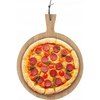 Kuchyňské prkénko Bambusové prkénko na pizzu Kinghoff 30,5 cm s očkem na zavěšení