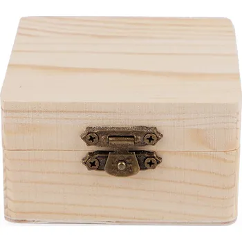 Dárková krabička Dřevěná krabička k dozdobení, střední, 2 (8x8 cm) přírodní