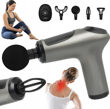 Masážní přístroj MASÁŽNÍ PŘÍSTROJ NA SVALY, 6 ÚROVNÍ VIBRACÍ, 4 USB NABÍJECÍ NÁSTAVCE