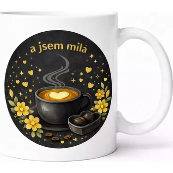 Hrnek 330 ml jsem milá černý černý CZ