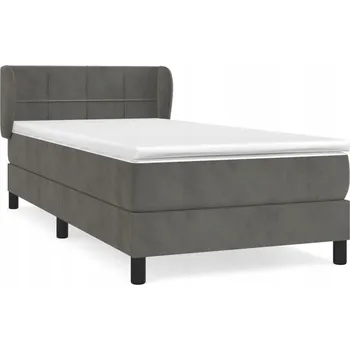 Postel Kontinentální postel s nastavitelným čelem, tmavě šedá, 203 x 93 x 78/88 cm
