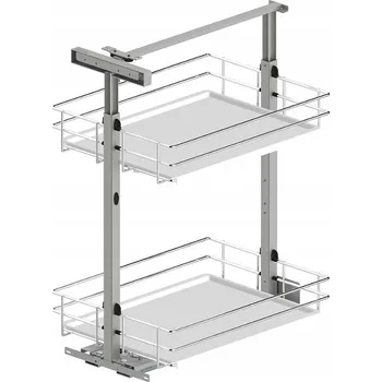 Kuchyňská skříňka Rejs Cargo koš pod linku mini EVO Spodní koš 300 plné bílé dno / chrom