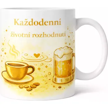 Hrnek s potiskem 330 ml životní styl žlutý žlutý CZ